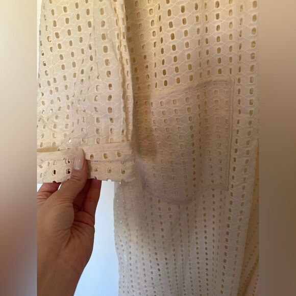 NWT Anthropologie Cream Eyelet Duster O/S - Picture 7 of 9